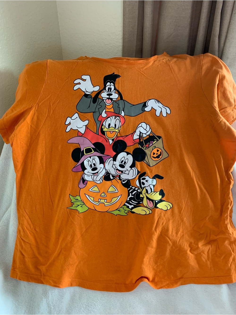 Disney Orange Halloween Shirt with Mickey, Minnie, Donald, Goofy & Pluto